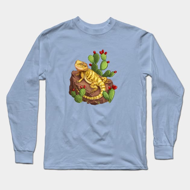 Cute Bearded Dragon Long Sleeve T-Shirt by solrey